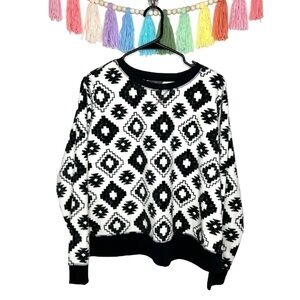 Eddie Bauer Quest Fleece Sweatshirt Print Western Boho Aztec Size Extra Large